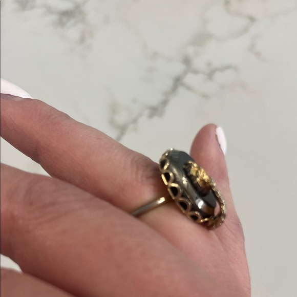 Gold and Black Statement Ring - Picture 2 of 6